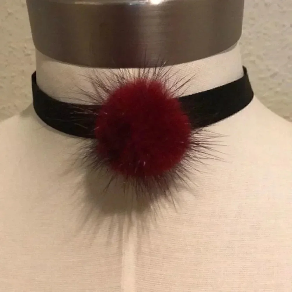 Cute fuzzy Alex Conti choker